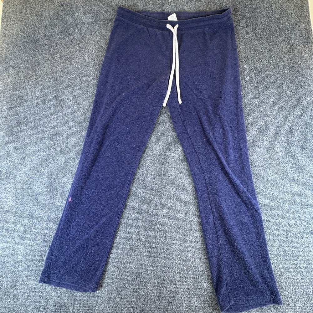 Lucky Brand Fleece Lounge Pants Womens 32x29.5 Navy Blue Cotton Straight‎ Leg